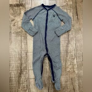 Baby Boy Polo Ralph Lauren Striped Cotton Footie Size 9 Month